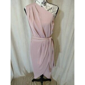 EUC! Pretty Garden Women's One Shoulder Ruched Wrap Belted Dress. Size M